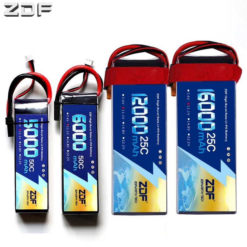 Аккумулятор ZDF Lipo 3S 11 1 В 5000 мАч 6000 8000 10000 12000 16000 25C 30C 50C для радиоуправляемого