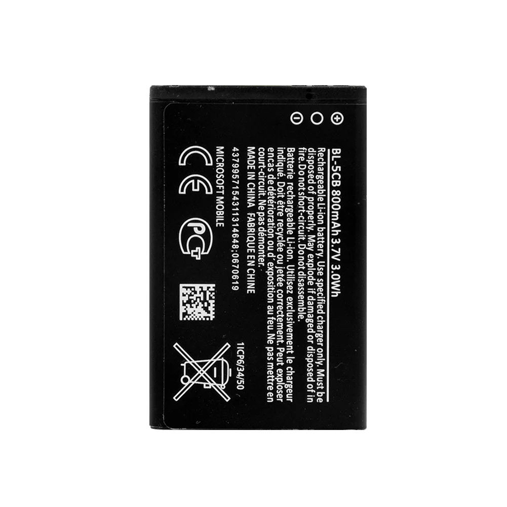 800 мА/ч, BL-5CB BL5CB Батарея для Nokia 100 101 103 105 109 111 113 1000 1280 телефон Перезаряжаемые замена Смарт мобильный