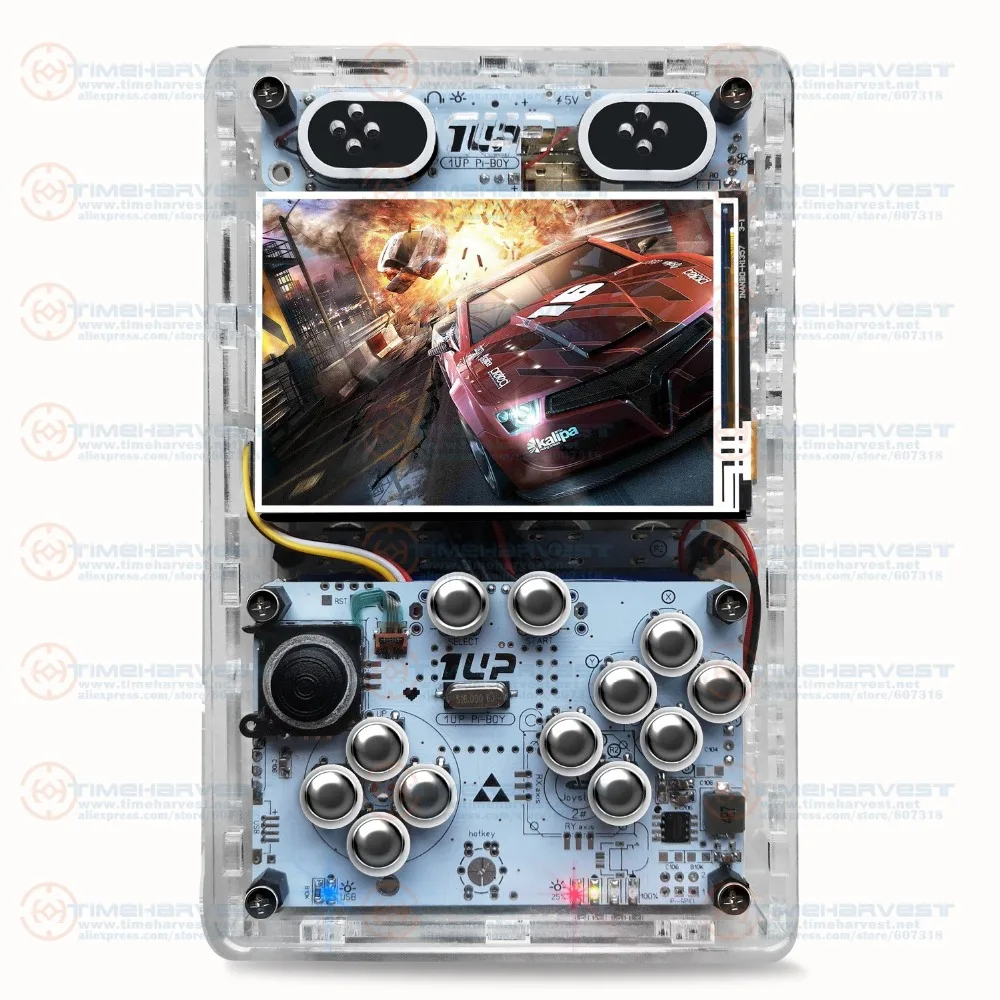 Карманная мини аркадная игра 3 5 дюймов HD IPS LCD Raspberry Pi + 64G карточная система
