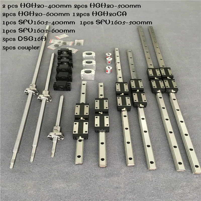 6 шт HGH20 линейные направляющие+ 3 знака после шариковый винт sfu1605-400/500/600+ 12 вагон блоки HGH20CA+ 3 знака после BKBF12+ 3 знака после DSG16H+ смены навесного оборудования ЧПУ комплект