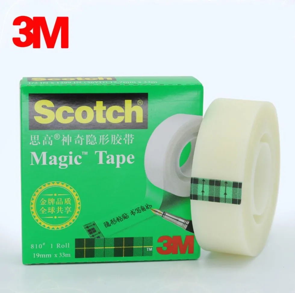 Скотч 3 м 810 лента липучка Magic tape невидимая Студенческая канцелярия Школьные