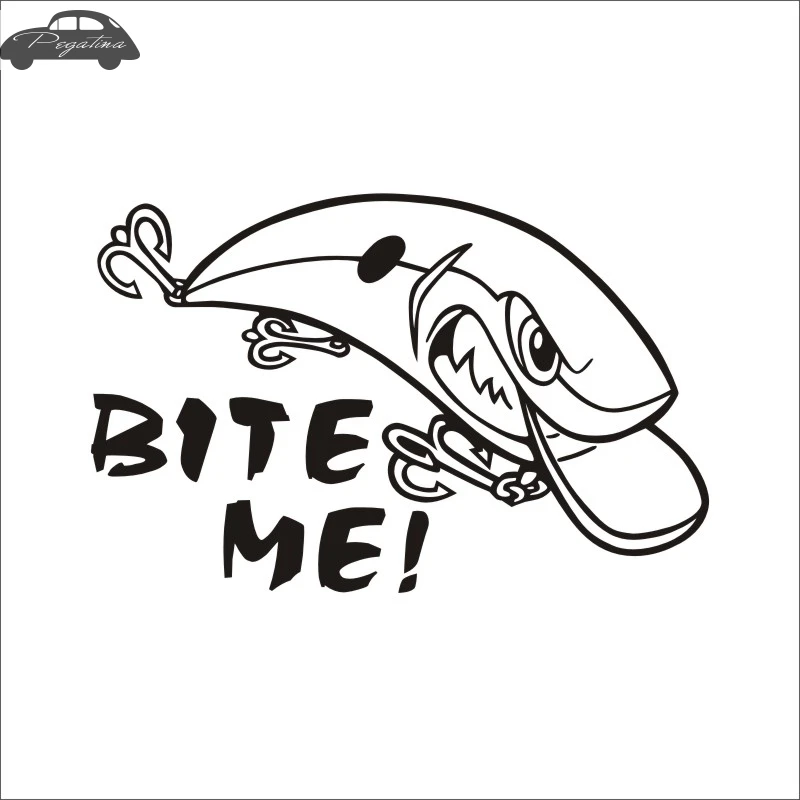 Рыба Bite Me наклейка охотника рыболовные снасти магазин полые Стикеры Рыбалка лодка окна автомобиля виниловая наклейка Забавный плакат