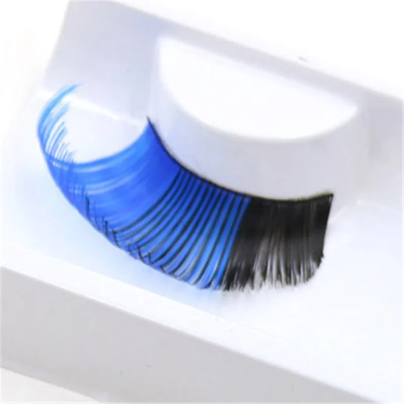 Новинка 2019 1 пара синие черные Преувеличенные модные Искусственные ресницы для