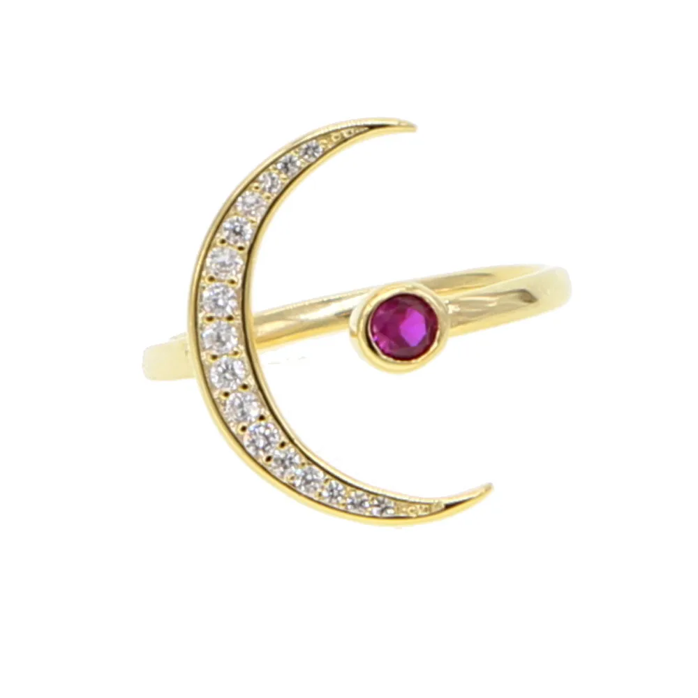 Кольцо любовника мечты фиолетовое кольцо cz с большой луной Шарм Открытый