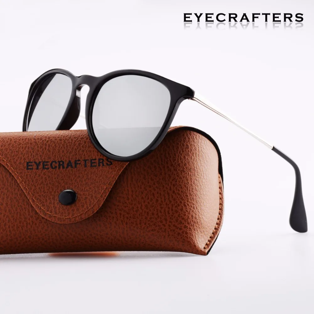 Женские солнцезащитные очки кошачий глаз Eyecrafters серебристые брендовые