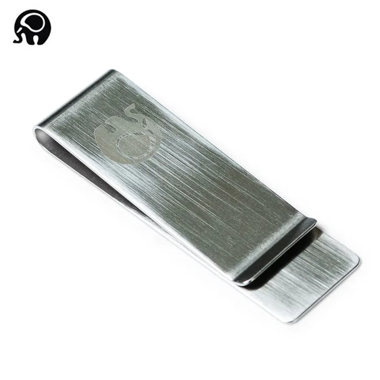 Кошелек из натуральной яловой кожи мужской Слип-кошелек с металлическим зажимом