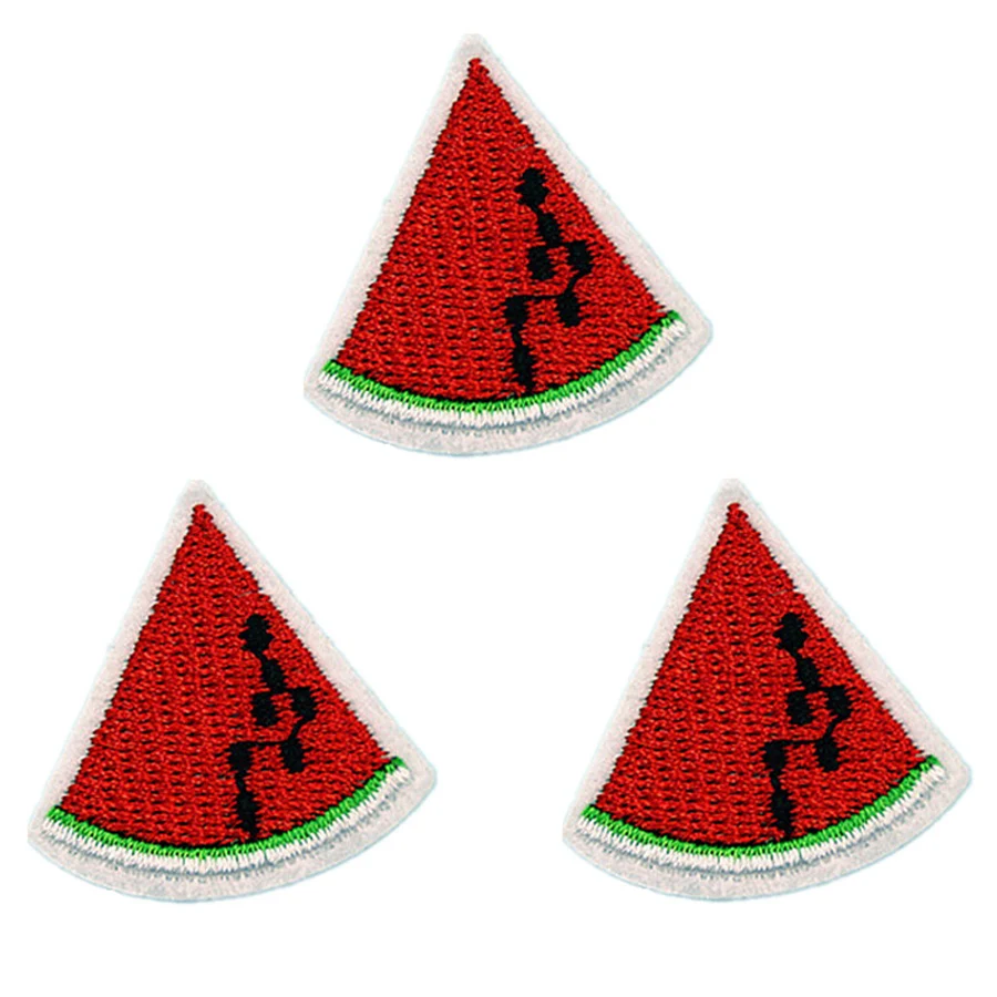 Нашивки сделай сам с красным арбузом для одежды патчи вышивкой утюгом аппликация