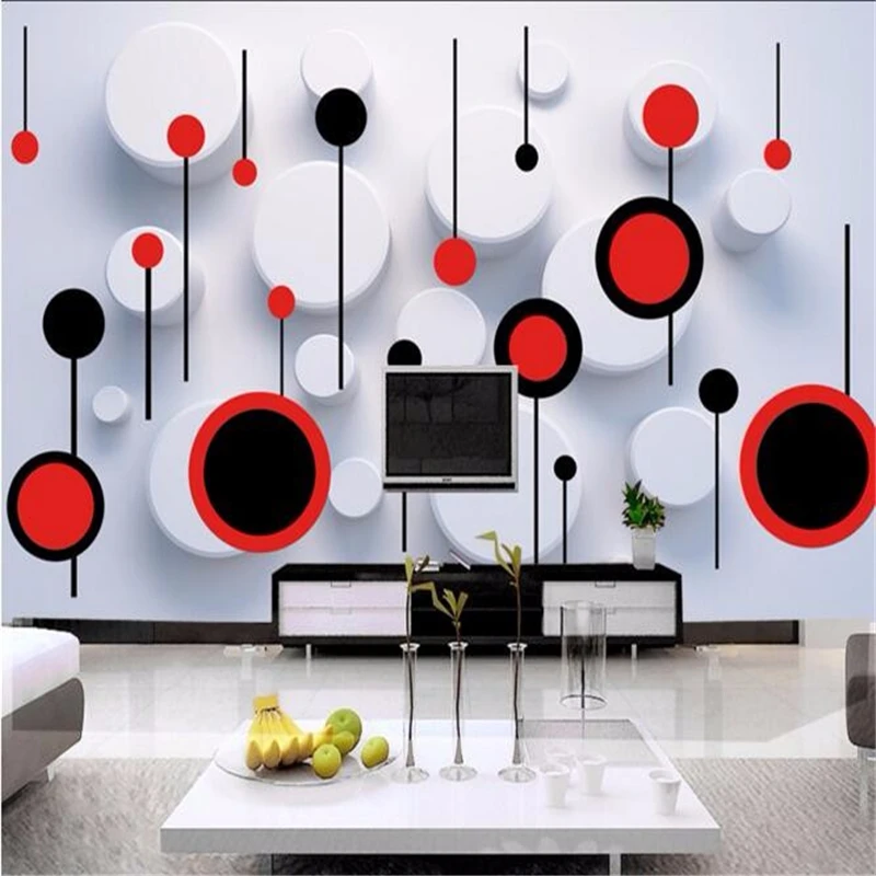 Настенная бумага на заказ 3d ТВ установка модные круглые настенные фото фрески