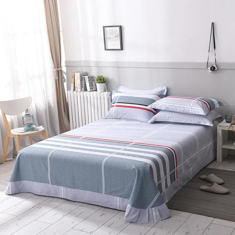 Синий и белый самолет печатных плоский лист Король Королева двойной размер 100%