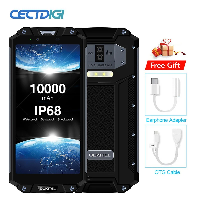 NFC IP68 Водонепроницаемый Смартфон OUKITEL WP2 6," 18:9 Android 8,0 MT6750T Восьмиядерный 4 Гб ОЗУ 64 Гб ПЗУ 10000 мАч мобильный телефон