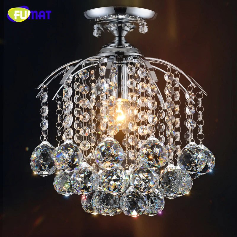 

FUMAT Led Small Crystal Ceiling Lamp Round Bar Counter Aisle Lights Entrance Hall Lighting Hanging E14 LED Ceiling Lights