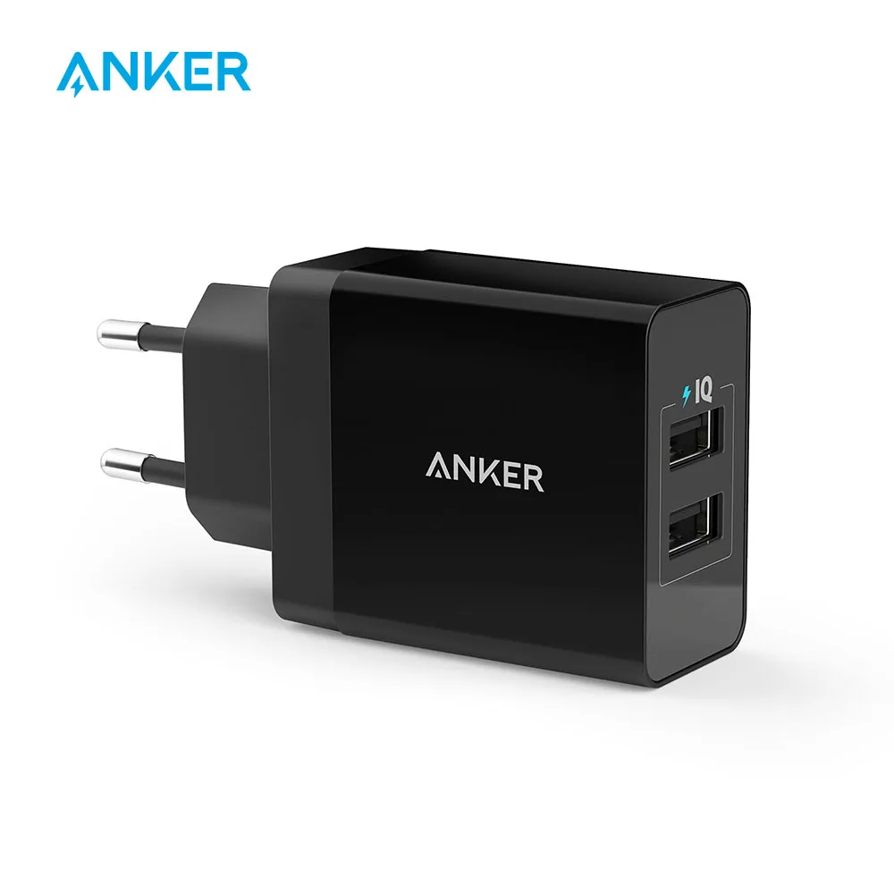 Сетевое зарядное устройство Anker 24 Вт с 2 USB портами (вилка стандарта