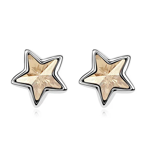 Серьги ANNGILL С Оригинальными кристаллами Swarovski, маленькие серьги-гвоздики в виде звезды для женщин, вечерние ювелирные изделия - Окраска металла: 01