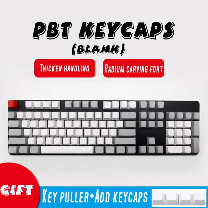 CARBON ZEALER Топ печатных Pbt Keycap для механической клавиатуры 108 ключей полный набор Dolch Keycaps ключи Corsair Bfilco Minila - Цвет: Blank keycap