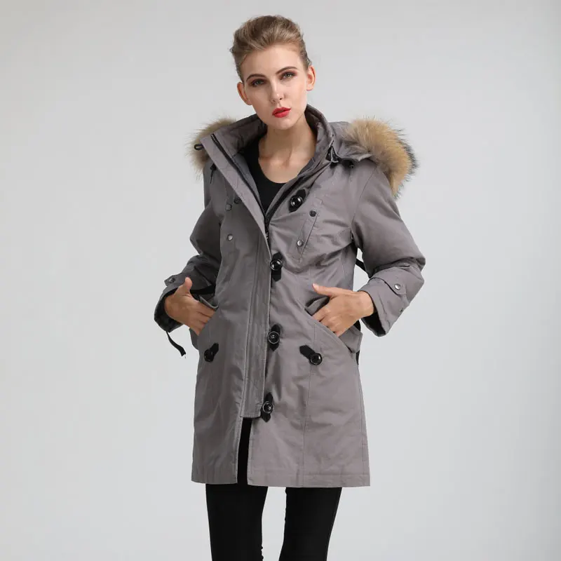 Парка женская теплая с капюшоном из хлопка и Енотом|big raccoon|women parkawomen parka winter |