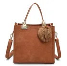 Горячая Распродажа, Сумки из натуральной кожи женская повседневная сумка-тоут женская большая сумка на плечо курьерские Сумки Высокое качество PU кожаные сумки из натуральной кожи с меховым помпоном bolsa