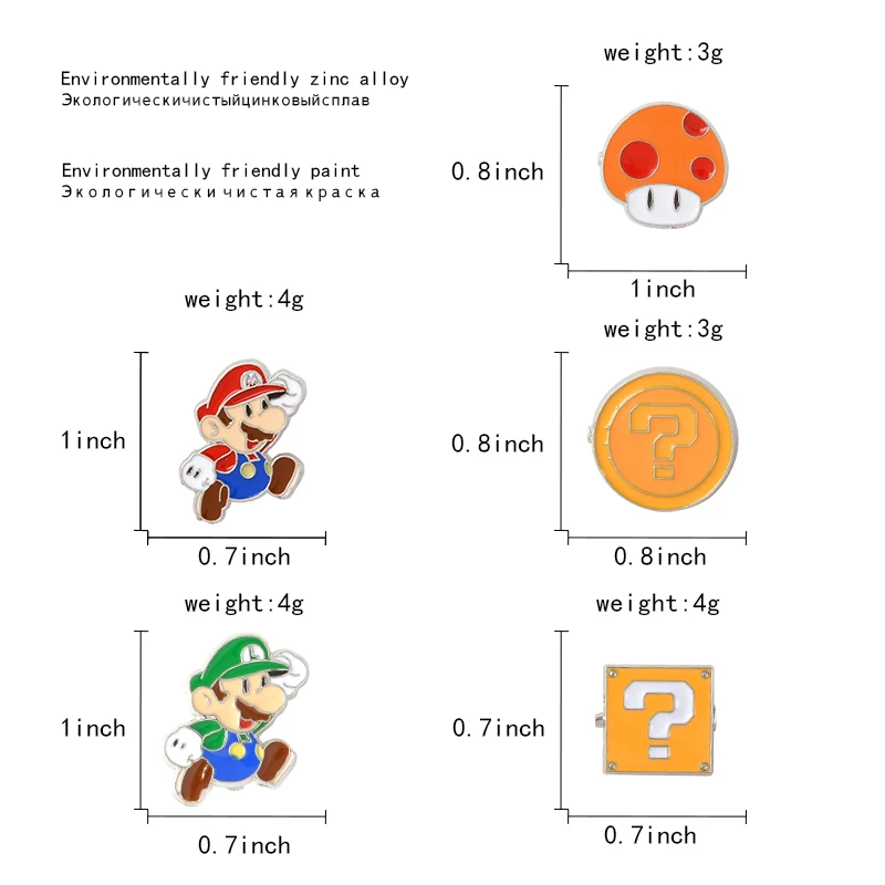 

Super Mario Kart Enamel Pins Puzzle Game Mushroom Badge Lapel Pin Brooch For Kids Women Men Lovers Cartoon Jewelry