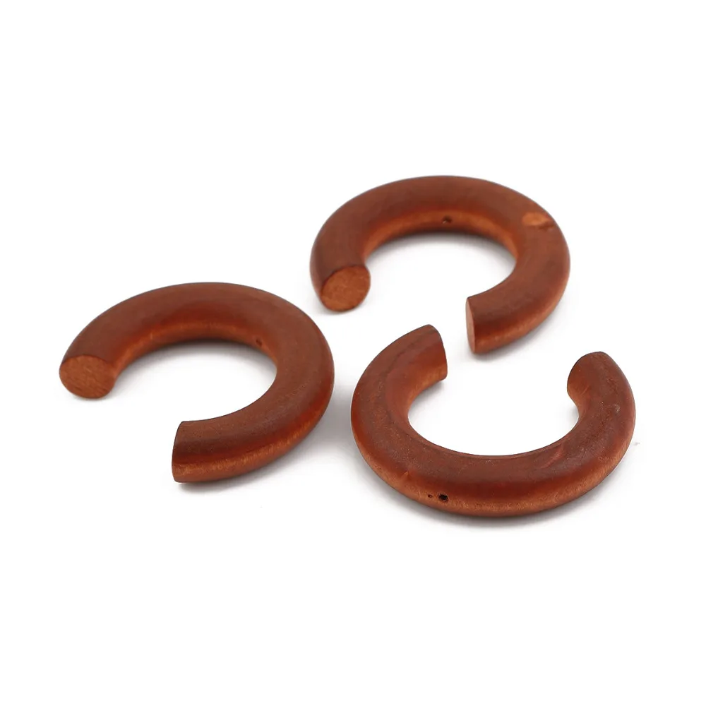 DoreenBeads модные деревянные разделительные бусины C формы красочные DIY амулеты около 3,8 см х3, 2 см-3,5 см х 3,1 см, отверстие: Приблизительно 0,9 мм, 10 шт