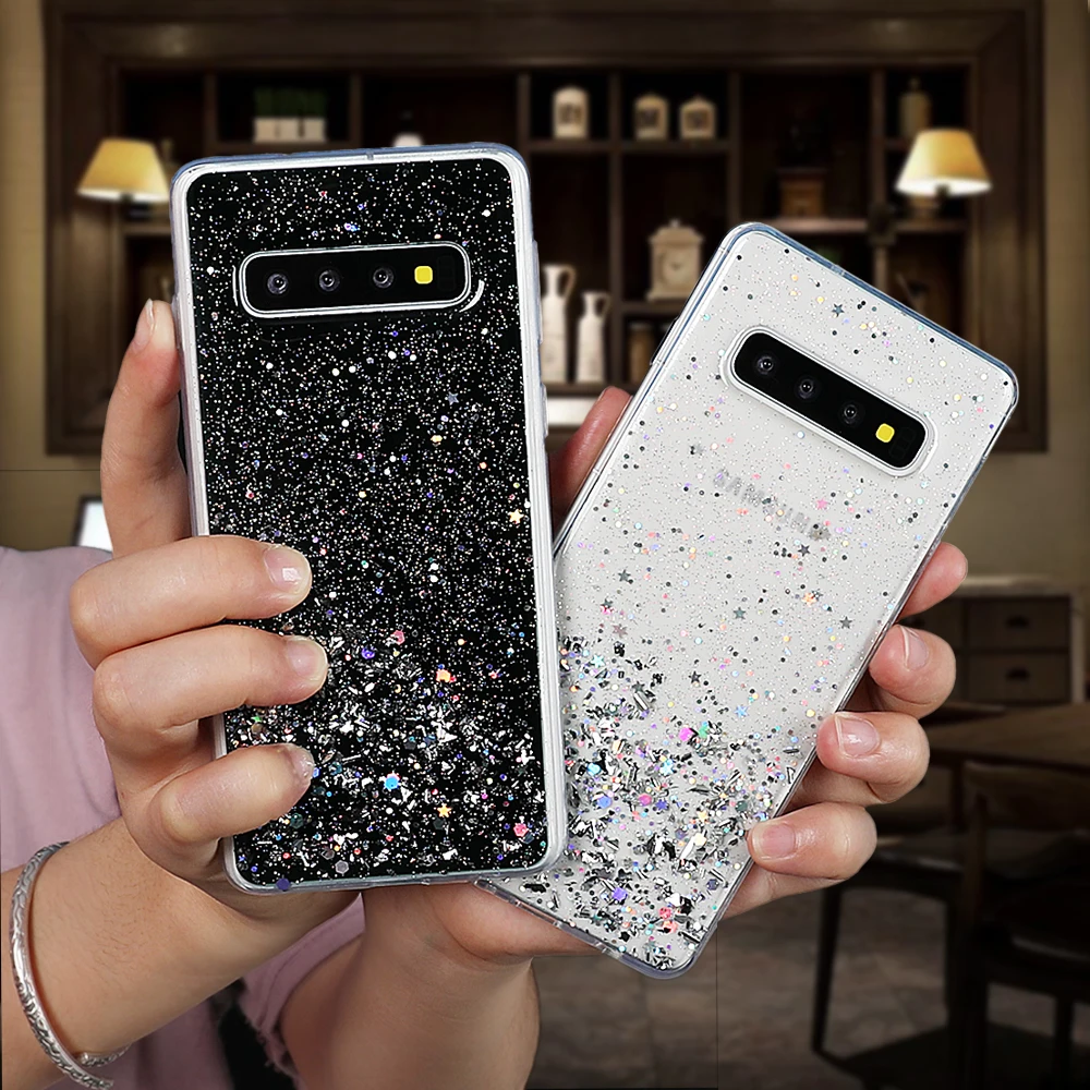 Чехол для телефона LOVECOM для samsung Galaxy Note 10 Pro 8 9 S10 Plus A50 A10 A20 милый Блестящий Мягкий эпоксидный прозрачный чехол на заднюю панель s