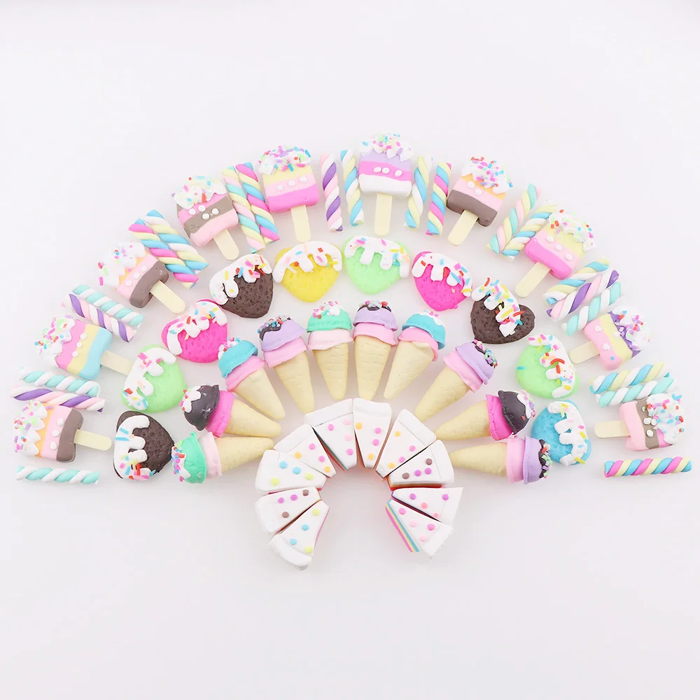 60 шт. недорогая Смешанная полимерная глина мороженое сладкий тубус торт конфеты