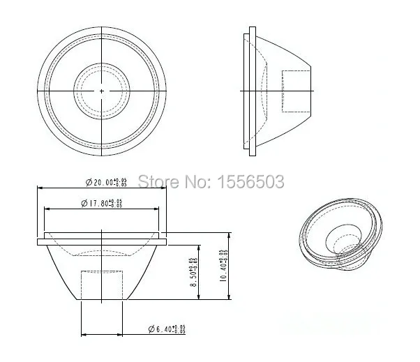 10 компл./Лот 20 мм 45 60 градусов набор с держателем Угловой светодиодный объектив 1