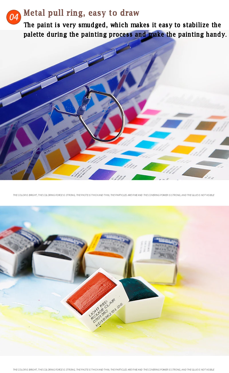 WINSOR& NEWTON твердый пигмент воды Цвет Краски 8/12/24/36/45 Цвет Cotman высокого уровня воды Цвет художественные рисовальные принадлежности полукювет мини