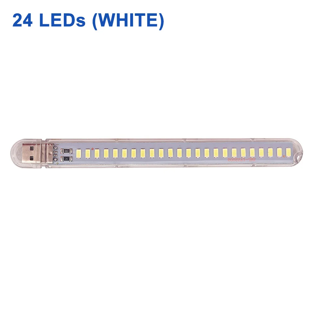 24LEDs White DC5V мини USB светодиодный Ночной светильник 3 светодиодный s 8 светодиодный s 10 светодиодный s 24 светодиодный s книга лампа удлинитель США штекер Адаптер для чтения ноутбука power Bank - Испускаемый цвет: 24LEDs White