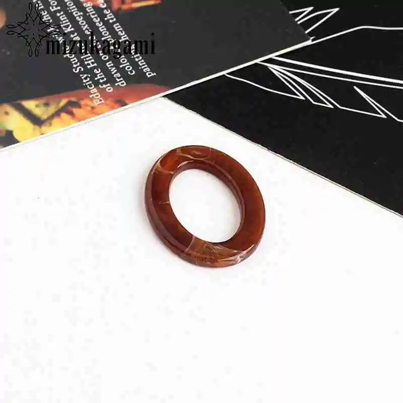 7 Смола уксусной кислоты узоры Овальные Подвески 10 шт./лот для DIY висячие серьги аксессуары для ювелирных изделий - Цвет: 7