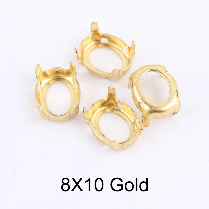 Hot Sale! Sew on Empty Claw Oval Gold/&quotk&quot Silver size 8*10 10*14 13*18 for Garment Accessories Free shipping | Дом и сад