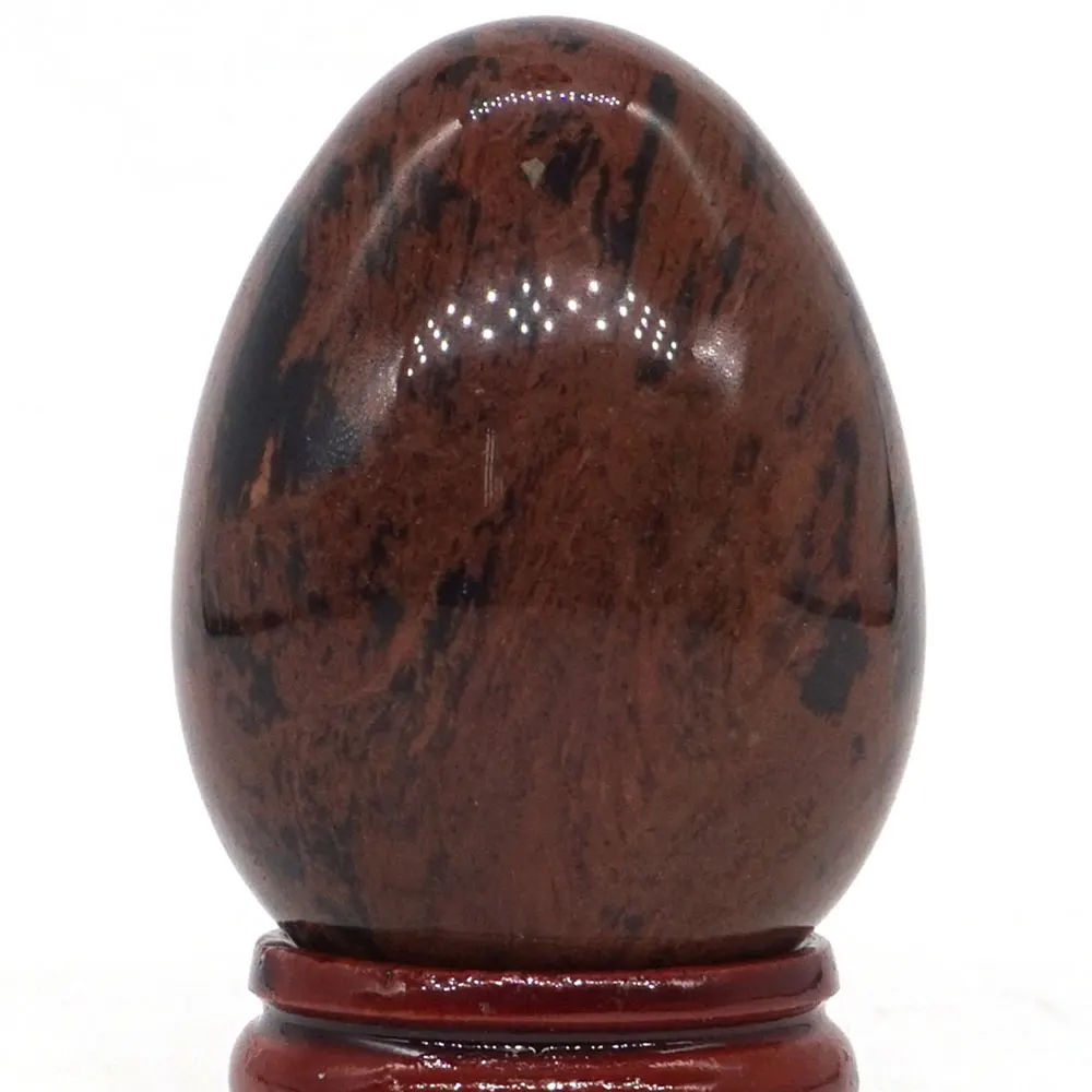 Красный из коричнево красного обсидиана Сфера яйцо исцеляющий рейки ремесла