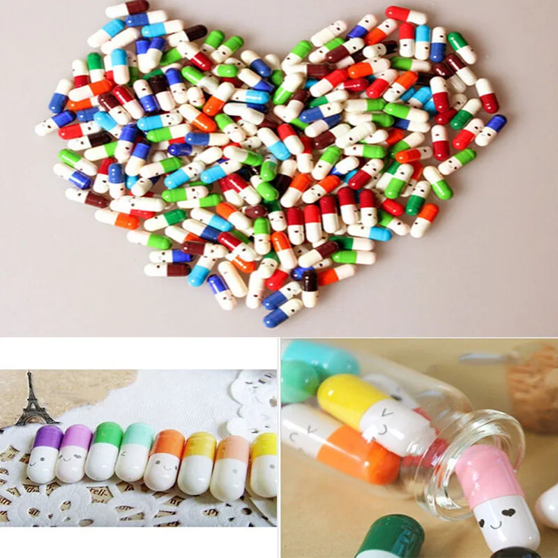 50PCS New Rolls Pills Pill Lucky Wishing Bottle Capsule Love Letterhead Stationery Paper Envelopes Event Party Supplies Gifts | Дом и сад