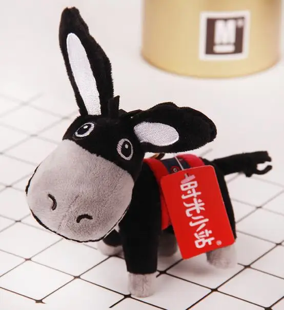 

candice guo! super cute plush toy lovely cartoon donkey mini doll creative key ring Pendant birthday Christmas gift 14cm 1pc