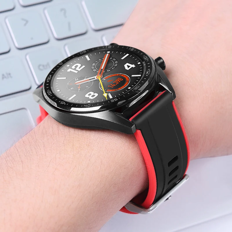 22 мм ремешок для часов huawei watch GT/GT2 samsung Gayle 46 спортивный ремешок для женщин и мужчин сменный Браслет умные часы аксессуары