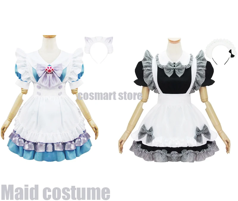 

[Customize]Maid Dress Costume Cosplay Cafe With Lovely Bowknot And Apron Lolita Party Suit For Women Girls