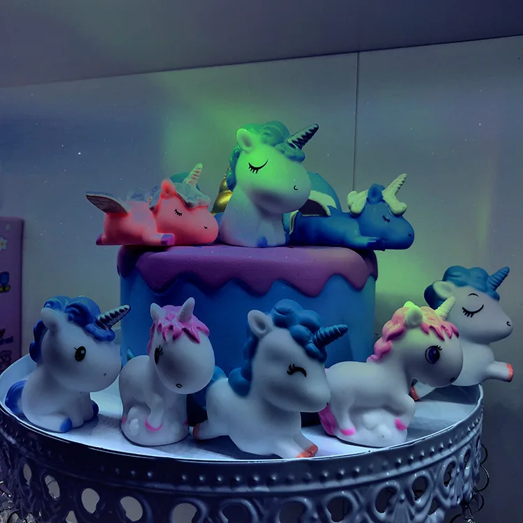1set 8pcs Birthday Cake Toppers Cupcake Topper Kids Birthday Cute Rainbow Unicorn Party Cake Decoration