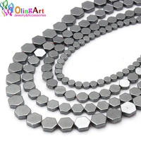 olingart 4mm6mm8mm aaa quality sixeight side square beads natural hematite stone diy necklaceearrings jewelry making
