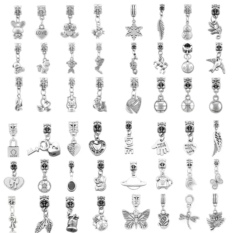 Оптовая продажа 100 шт./лот Медведь Тедди Лебедь животные шармы подходит Pandora Шарм