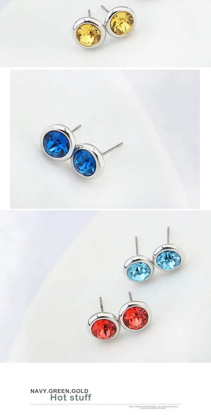 Кристаллы от Swarovski модные круглые серьги-гвоздики Brincos Ювелирные изделия Bijoux золотого цвета серьги для женщин и мужчин
