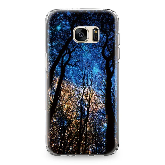 Для samsung Galaxy S4 S5 мини S6 S7 край S8 S9 плюс Grand Prime Note 4 5 8 Луна Небо корабль лес милый