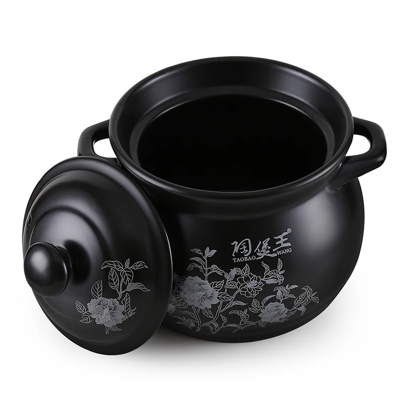 Керамическая кастрюля для супа белая черная эмалированная керамическая тушения