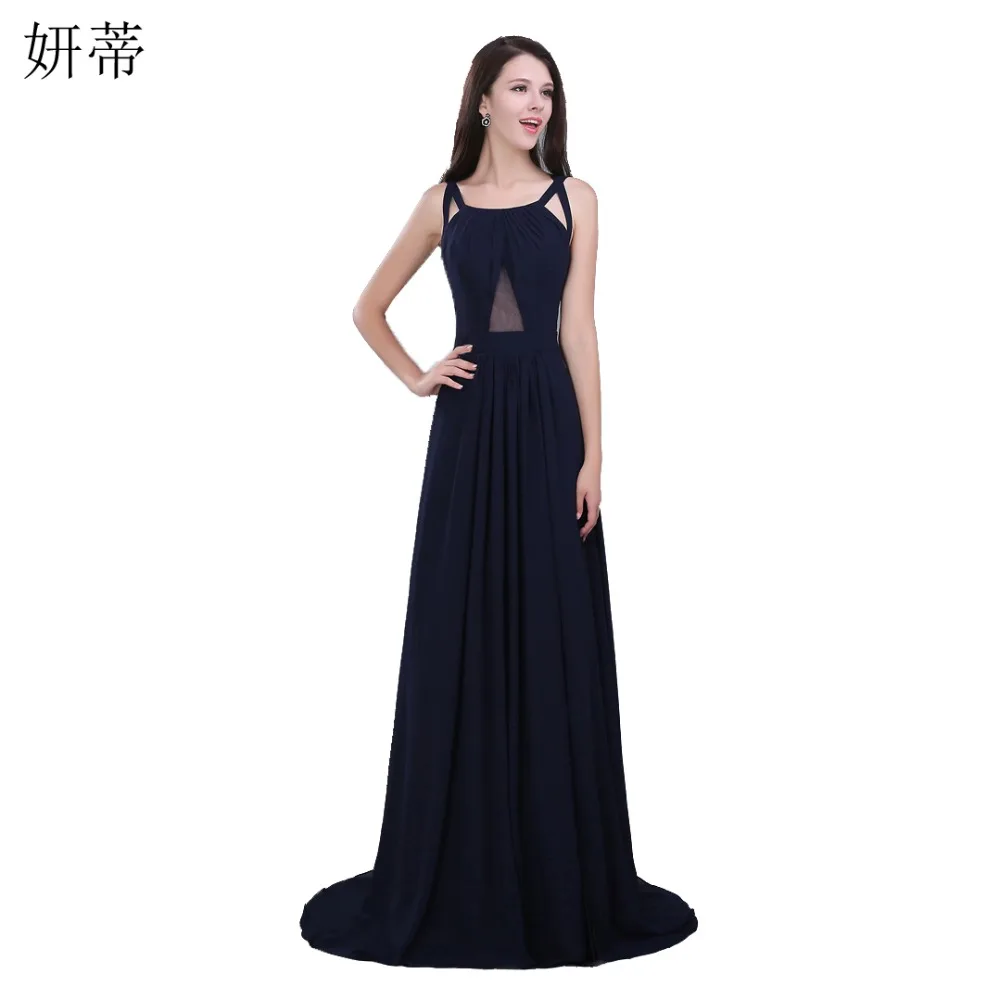 Сексуальное шифоновое вечернее платье-трапеция с открытой спиной модель 2017 года