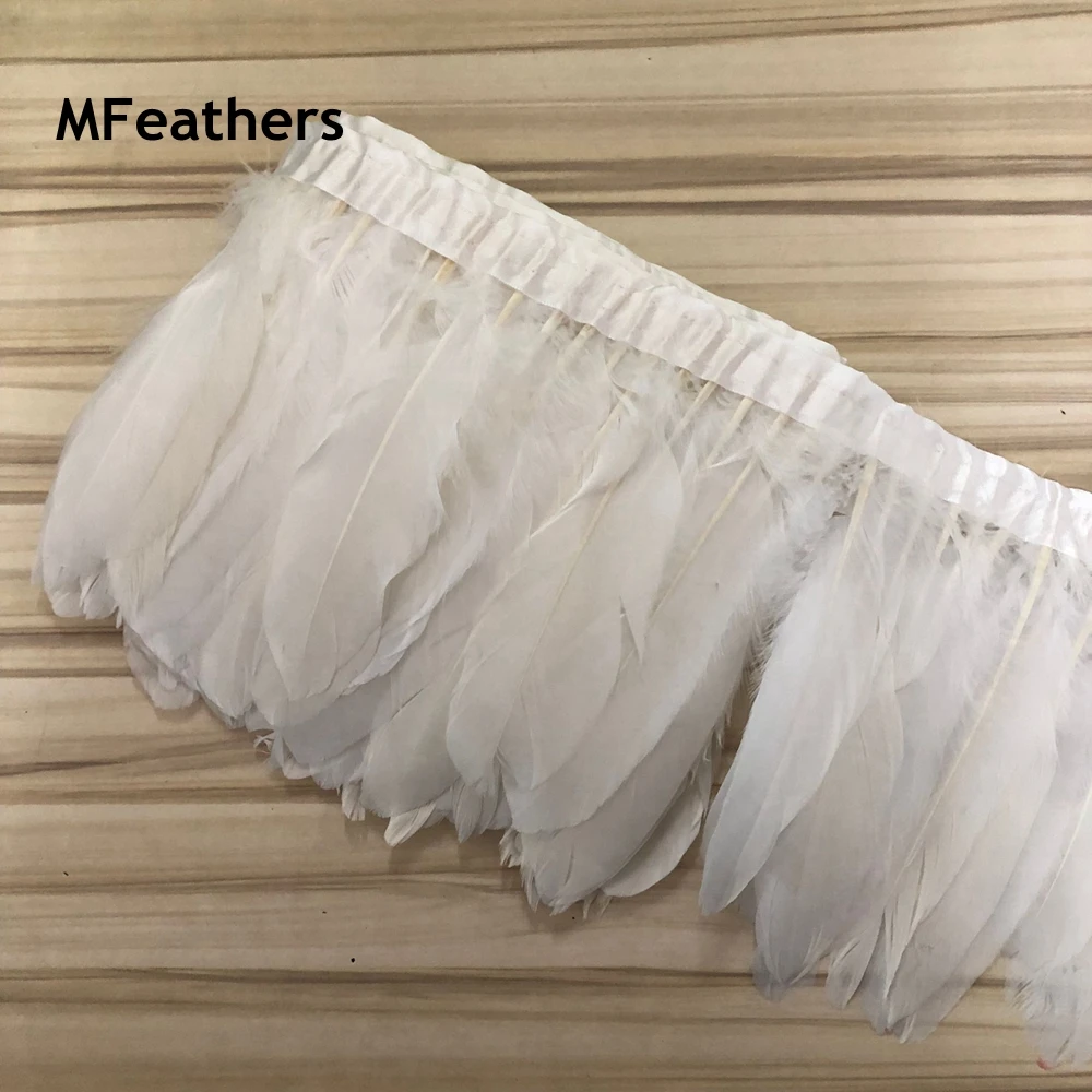 

Hot!! Free shipping 15-20cm 6-8" White color Goose feather trims/ribbons 20 yards 2 yard/pc Duck feather trimming