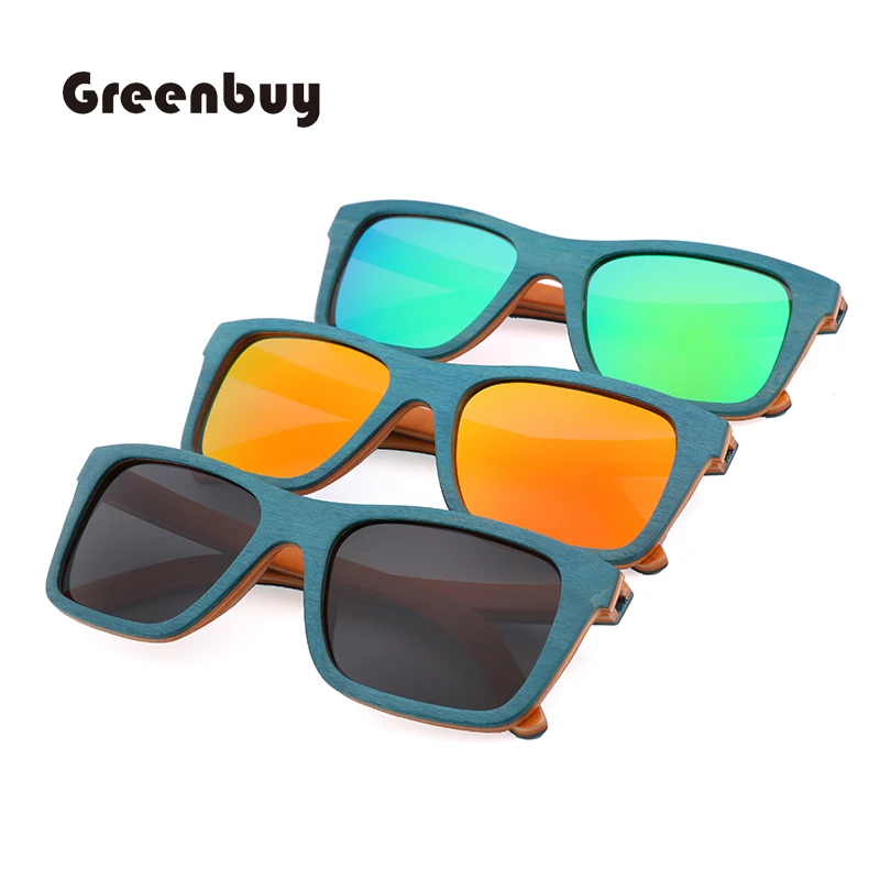 

Classic fashion ladies wooden sunglasses 2019 new skateboard wood glasses polarized TAC lens UV400 bamboo sunglasses