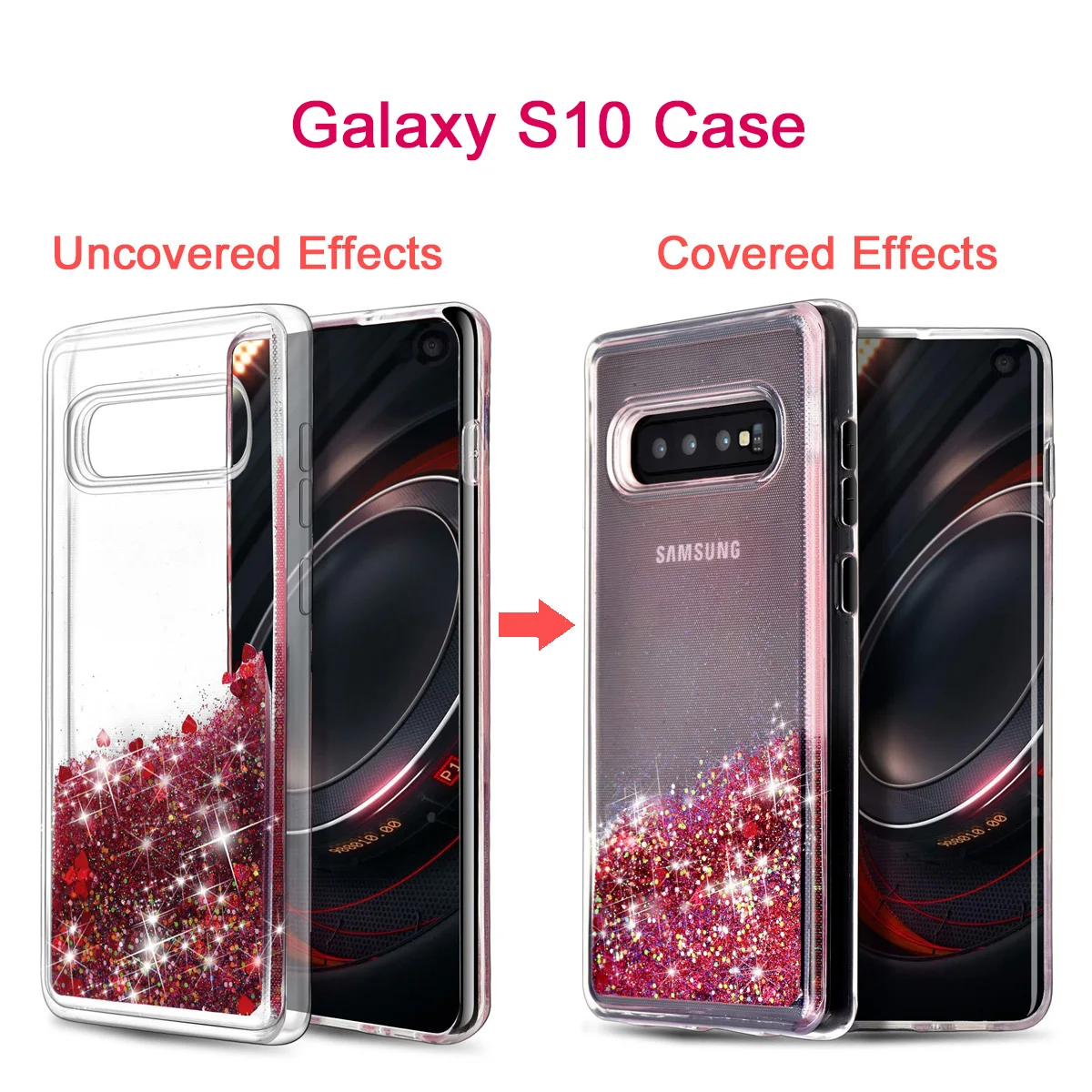 Shimmer Floating Glitter Liquid Shine Quicksand Case For Samsung Galaxy S10 Plus S10E TPU Flowing Sparkle Sand | Мобильные телефоны