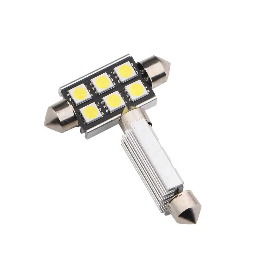 

New 2X 36mm 6SMD 5050 Canbus Error Free Car LED Dome Bulb 6000-6500K
