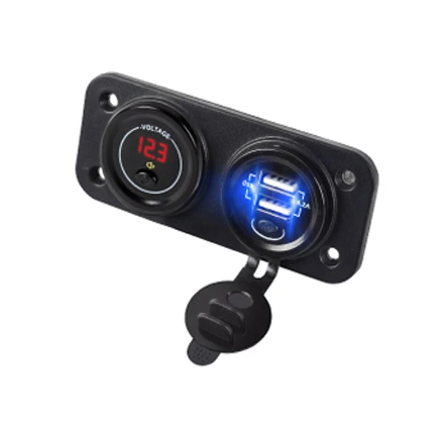 Red 12 V-24 V Dual USB Автомобильное зарядное устройство гнездо Зарядное устройство для быстрого автомобильного Зарядное устройство розетки с USB Зарядное устройство 12 V-24 V Автомобильный USB розетка адаптер розетки аксессуары - Название цвета: Red