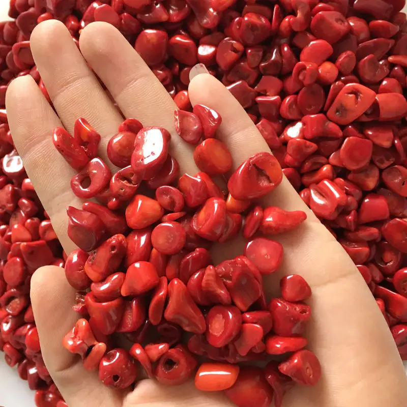 Натуральный красный коралловый гравий камень кристалл кварц минеральный