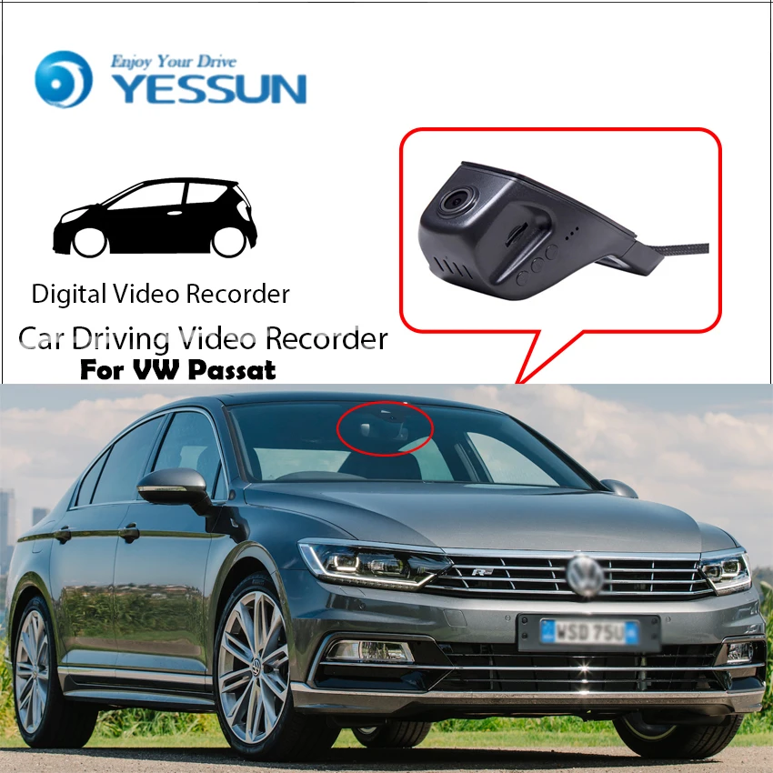 YESSUN для VW Passat Автомобильный видеорегистратор для вождения видео регистратор мини управление приложение Wifi камера регистратор приборная панель камера ночного видения