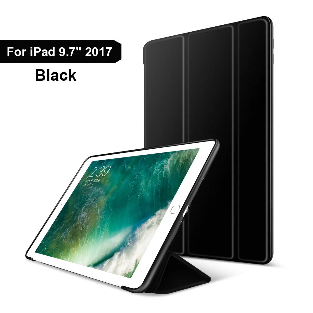 Для iPad iPad 9,7 дюймов Чехол, ультра тонкий легкий смарт-чехол трехслойный Чехол подставка с гибкой мягкой ТПУ задней крышкой