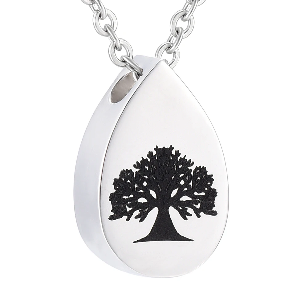 

IJD7757 360L Stainless Steel Teardrop Cremation Urn Necklace Memorial Jewelry Ashes Holder Keepsake Waterdrop Pendant Necklace